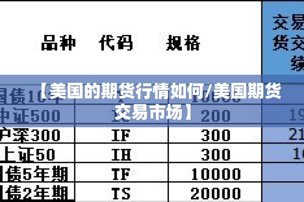 【美国的期货行情如何/美国期货交易市场】