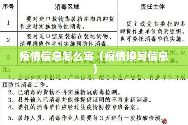 疫情信息怎么写（疫情填写信息）