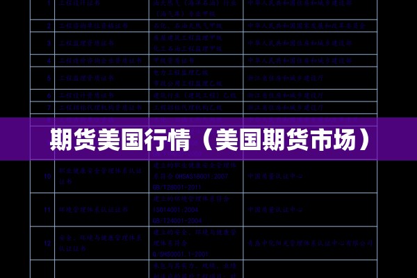 期货美国行情（美国期货市场）