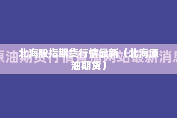 北海股指期货行情最新（北海原油期货）