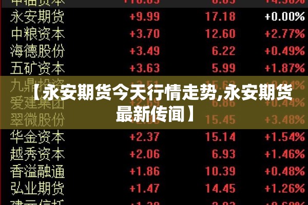 【永安期货今天行情走势,永安期货最新传闻】