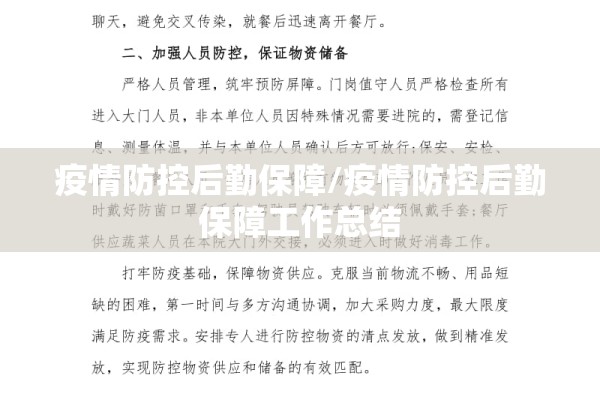 疫情防控后勤保障/疫情防控后勤保障工作总结