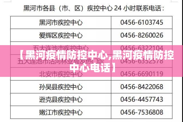 【黑河疫情防控中心,黑河疫情防控中心电话】