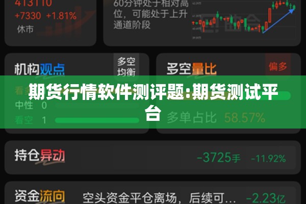 期货行情软件测评题:期货测试平台