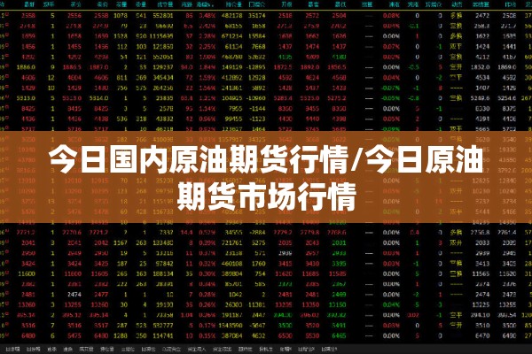 今日国内原油期货行情/今日原油期货市场行情 今日国内原油期货行情/今日原油期货市场行情