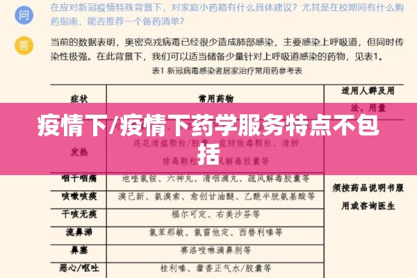 疫情下/疫情下药学服务特点不包括 疫情下/疫情下药学服务特点不包括