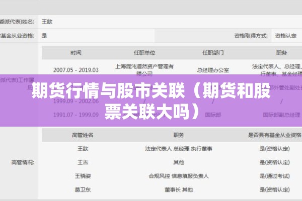 期货行情与股市关联（期货和股票关联大吗）