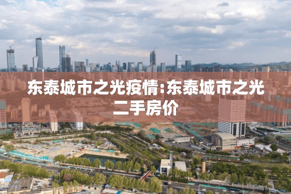 东泰城市之光疫情:东泰城市之光二手房价