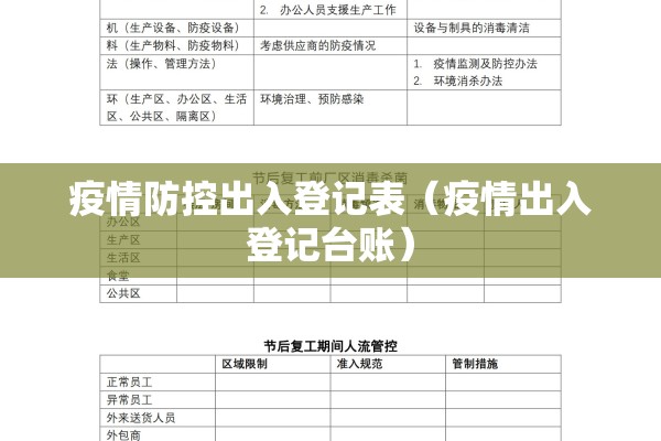 疫情防控出入登记表（疫情出入登记台账）