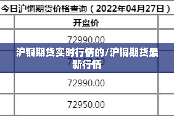 沪铜期货实时行情的/沪铜期货最新行情