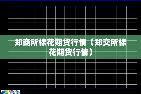 郑商所棉花期货行情（郑交所棉花期货行情）
