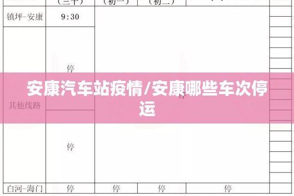 安康汽车站疫情/安康哪些车次停运 安康汽车站疫情/安康哪些车次停运