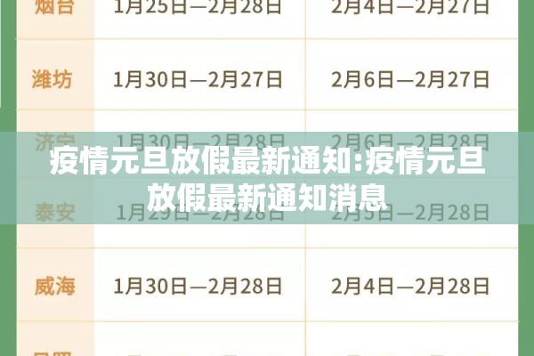 疫情元旦放假最新通知:疫情元旦放假最新通知消息 疫情元旦放假最新通知:疫情元旦放假最新通知消息