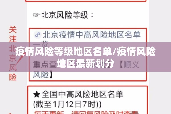 疫情风险等级地区名单/疫情风险地区最新划分 疫情风险等级地区名单/疫情风险地区最新划分