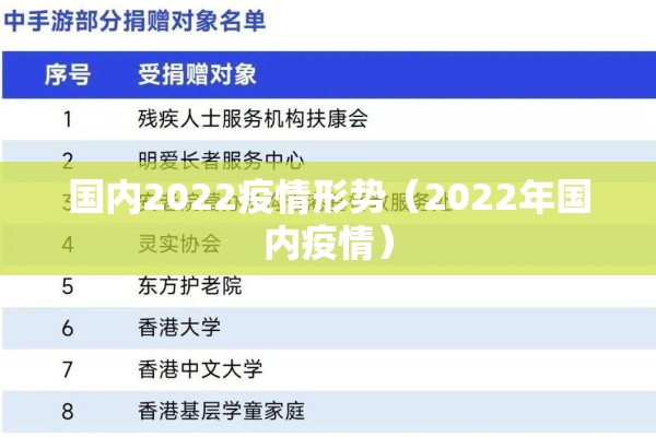 国内2022疫情形势(2022年国内疫情) 国内2022疫情形势(2022年国内疫情)