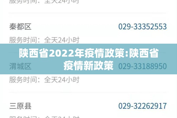 陕西省2022年疫情政策:陕西省疫情新政策