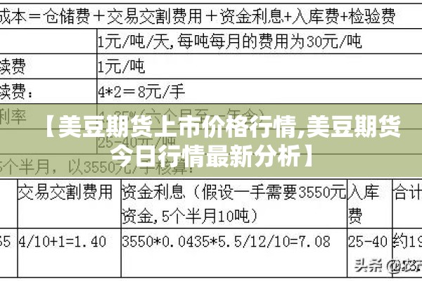 【美豆期货上市价格行情,美豆期货今日行情最新分析】