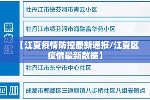 【江夏疫情防控最新通报/江夏区疫情最新数据】 【江夏疫情防控最新通报/江夏区疫情最新数据】