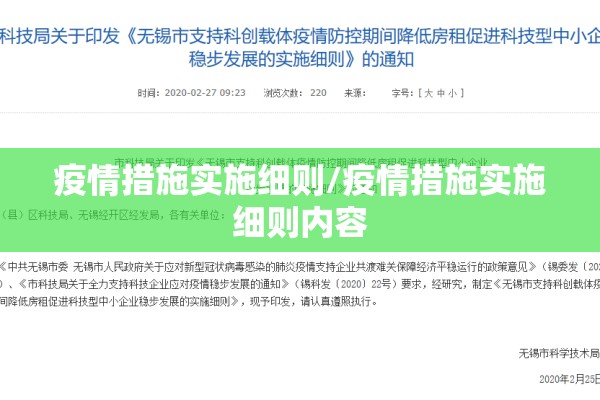 疫情措施实施细则/疫情措施实施细则内容 疫情措施实施细则/疫情措施实施细则内容