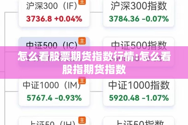 怎么看股票期货指数行情:怎么看股指期货指数 怎么看股票期货指数行情:怎么看股指期货指数