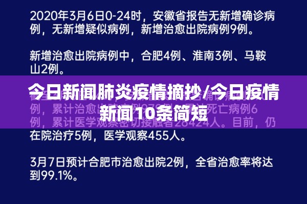 今日新闻肺炎疫情摘抄/今日疫情新闻10条简短 今日新闻肺炎疫情摘抄/今日疫情新闻10条简短