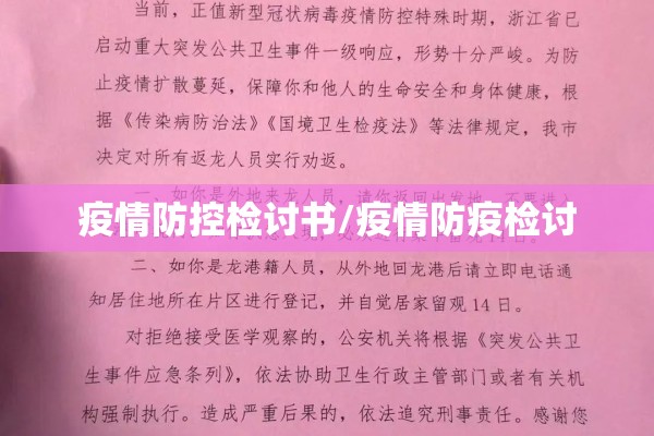 疫情防控检讨书/疫情防疫检讨 疫情防控检讨书/疫情防疫检讨