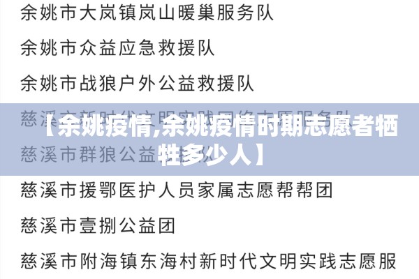 【余姚疫情,余姚疫情时期志愿者牺牲多少人】 【余姚疫情,余姚疫情时期志愿者牺牲多少人】