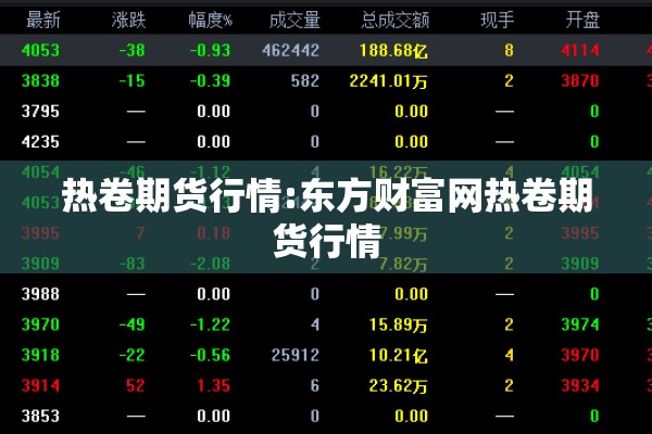 热卷期货行情:东方财富网热卷期货行情 热卷期货行情:东方财富网热卷期货行情
