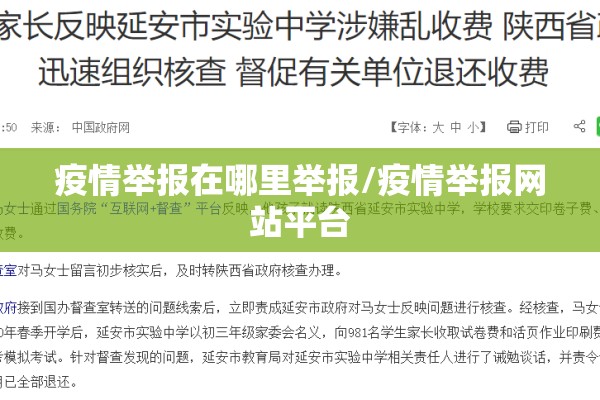 疫情举报在哪里举报/疫情举报网站平台