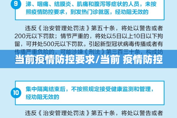 当前疫情防控要求/当前 疫情防控