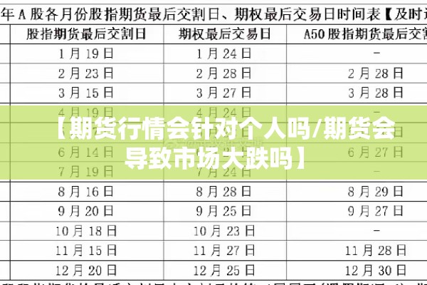 【期货行情会针对个人吗/期货会导致市场大跌吗】 【期货行情会针对个人吗/期货会导致市场大跌吗】