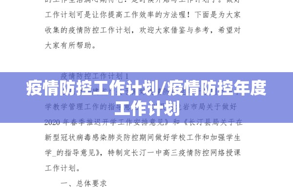 疫情防控工作计划/疫情防控年度工作计划