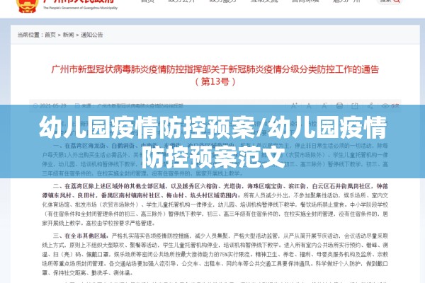 幼儿园疫情防控预案/幼儿园疫情防控预案范文 幼儿园疫情防控预案/幼儿园疫情防控预案范文