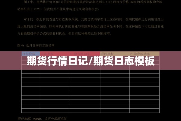 期货行情日记/期货日志模板