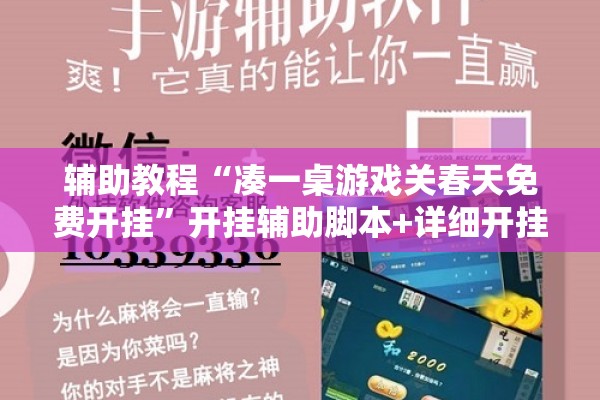 辅助教程“凑一桌游戏关春天免费开挂”开挂辅助脚本+详细开挂安装教程