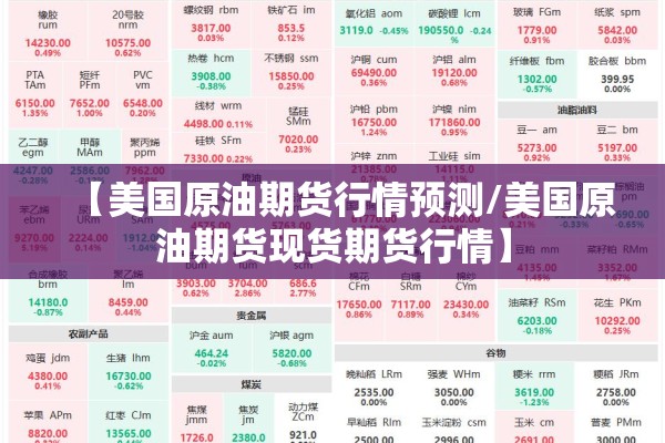 【美国原油期货行情预测/美国原油期货现货期货行情】