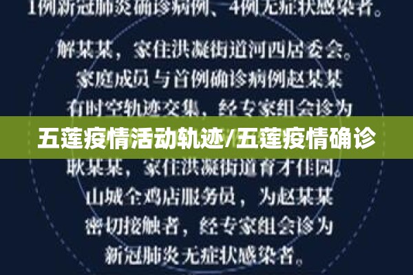 五莲疫情活动轨迹/五莲疫情确诊