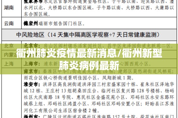衢州肺炎疫情最新消息/衢州新型肺炎病例最新
