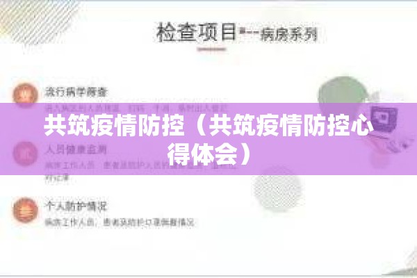共筑疫情防控（共筑疫情防控心得体会）