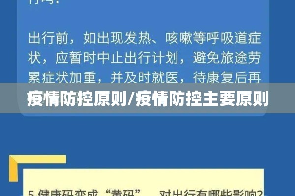 疫情防控原则/疫情防控主要原则 疫情防控原则/疫情防控主要原则