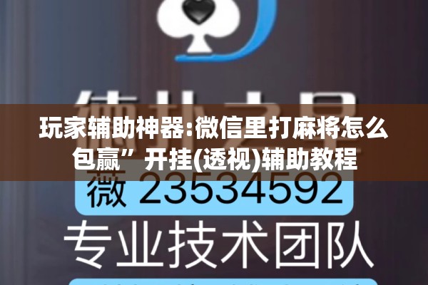 玩家辅助神器:微信里打麻将怎么包赢	”开挂(透视)辅助教程