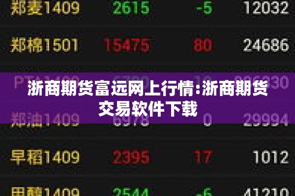 义乌期货行情:义乌浙商期货服务电话