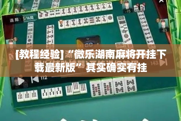 [教程经验]“微乐湖南麻将开挂下载最新版”其实确实有挂