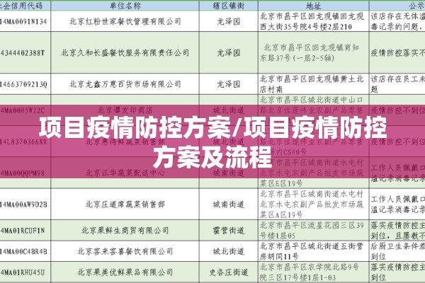 项目疫情防控方案/项目疫情防控方案及流程