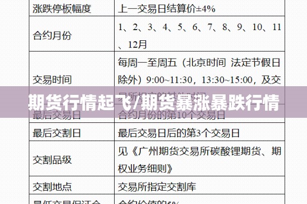 期货行情起飞/期货暴涨暴跌行情