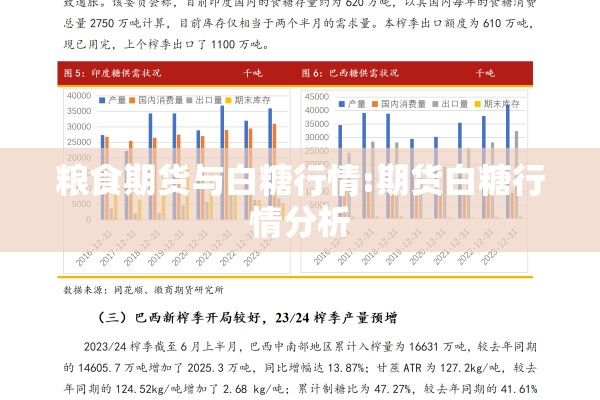 粮食期货与白糖行情:期货白糖行情分析