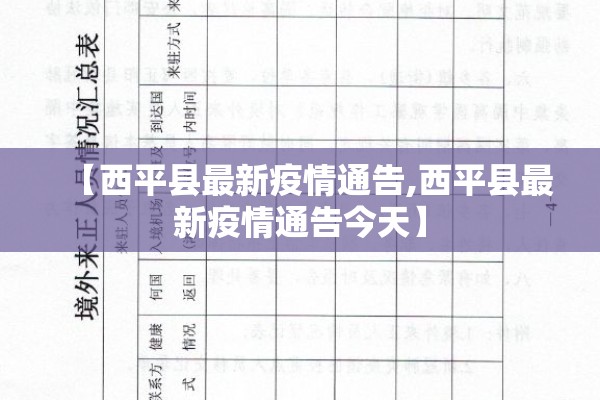 【西平县最新疫情通告,西平县最新疫情通告今天】