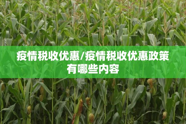 疫情税收优惠/疫情税收优惠政策有哪些内容