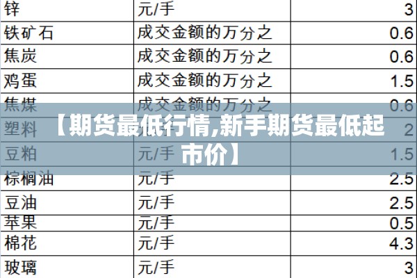 【期货最低行情,新手期货最低起市价】
