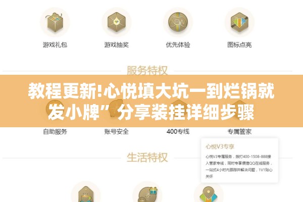 教程更新!心悦填大坑一到烂锅就发小牌”分享装挂详细步骤